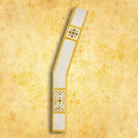 Embroidered deacon's stole "Massimo-Bianco"