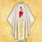 Chasuble with embroidered image of "St. Isidore"