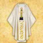Chasuble with embroidered image of "St. John Mary Vianney"