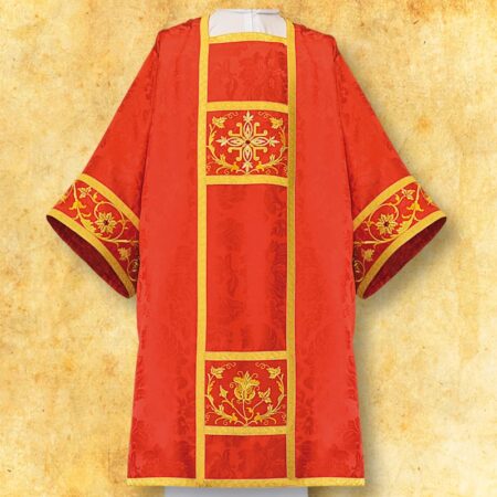 Embroidered dalmatic "Massimo-Rosso"
