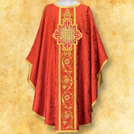 Embroidered chasuble "Massimo-Rosso"