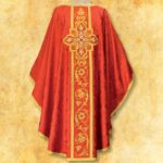Embroidered chasuble "Massimo-Rosso"