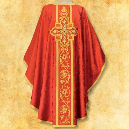 Embroidered chasuble "Massimo-Rosso"