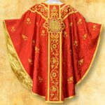 Embroidered chasuble "Massimo-Rosso"