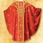 Embroidered chasuble "Massimo-Rosso"