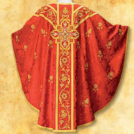 Embroidered chasuble "Massimo-Rosso"
