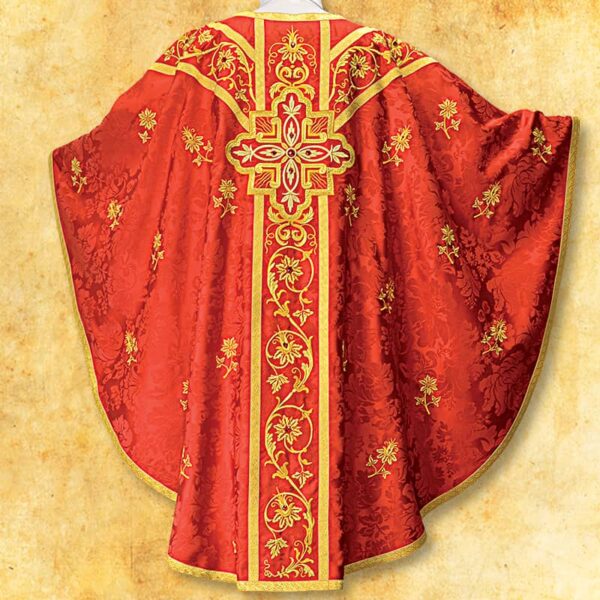 Embroidered chasuble "Massimo-Rosso"