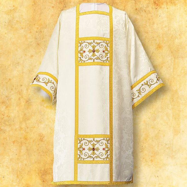 Embroidered dalmatic "Massimo-Bianco"