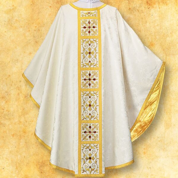 Embroidered chasuble "Massimo-Bianco"