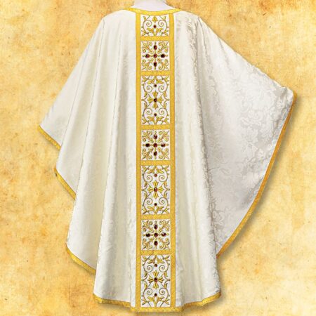 Embroidered chasuble "Massimo-Bianco"