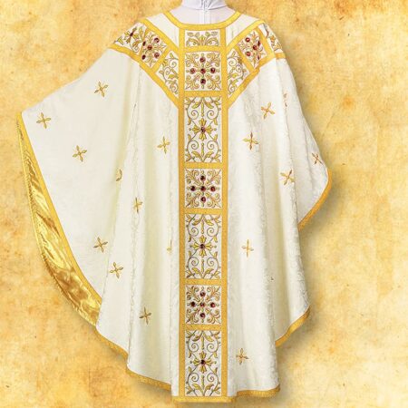 Embroidered chasuble "Massimo-Bianco"