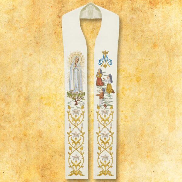 Stola embroidered with "Our Lady of Fatima"