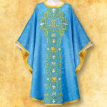 Embroidered chasuble "Massimo-Blu"