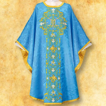 Embroidered chasuble "Massimo-Blu"