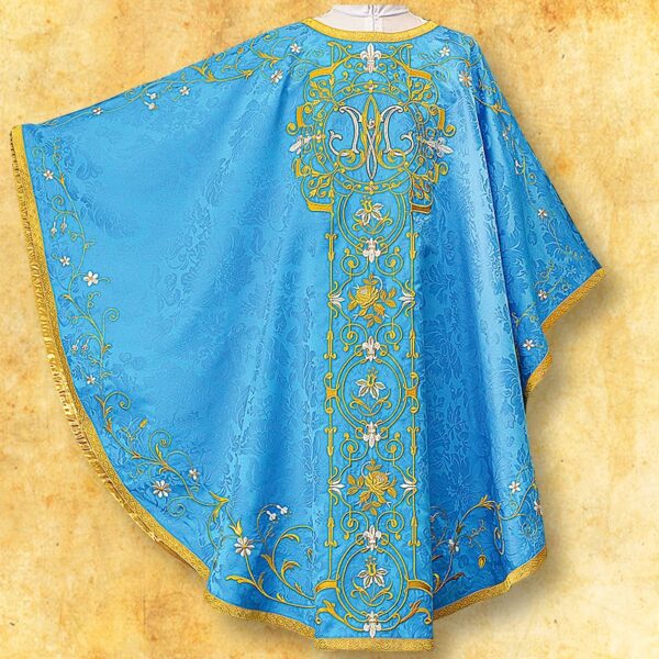 Embroidered chasuble "Massimo-Blu"