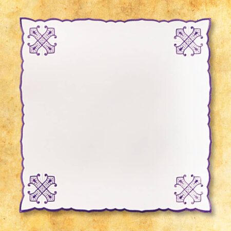 Embroidered napkin "Calvario" purple 45x45