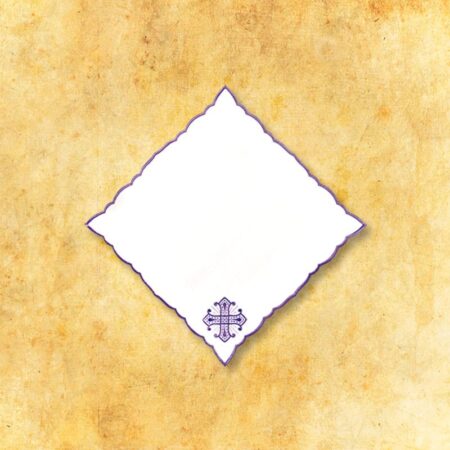 Embroidered napkin "Calvario" purple 32x32