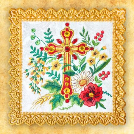 Embroidered pectoral cross "Pretiosus"