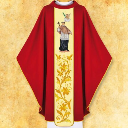 Chasuble with embroidered image of "St. Barbara"