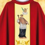 Chasuble with embroidered image of "St. Barbara"