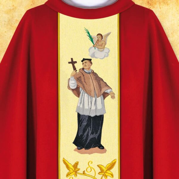 Chasuble with embroidered image of "St. Barbara"