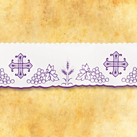 Embroidered tablecloth "Calvario" purple - any size