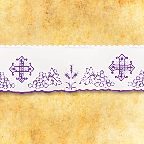 Embroidered tablecloth "Calvario" purple - any size