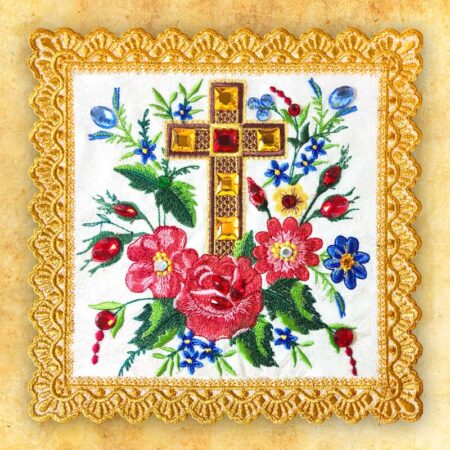 Embroidered pectoral cross "Pretiosus"