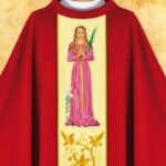 Chasuble with embroidered image of "St. Barbara"