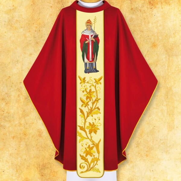 Chasuble with embroidered image "St. Clement"