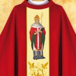 Chasuble with embroidered image of "St. Barbara"