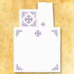 Embroidered tablecloth "Calvario" purple - any size