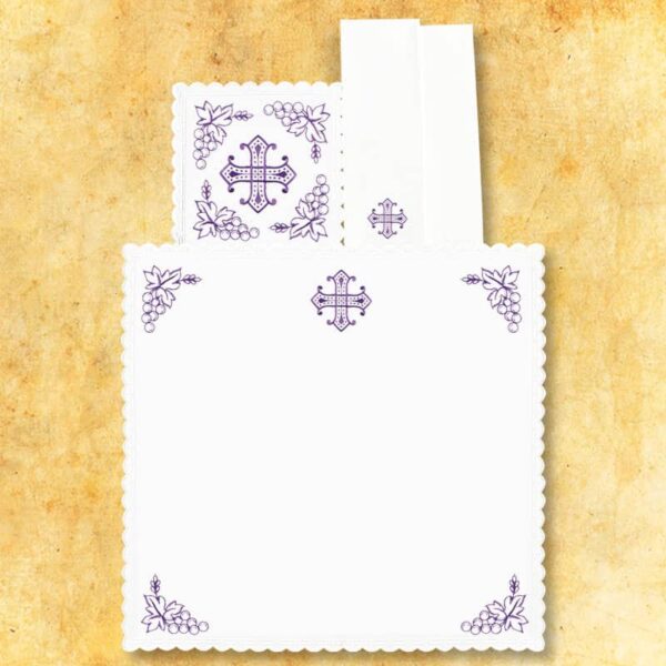 Embroidered tablecloth "Calvario" purple - any size