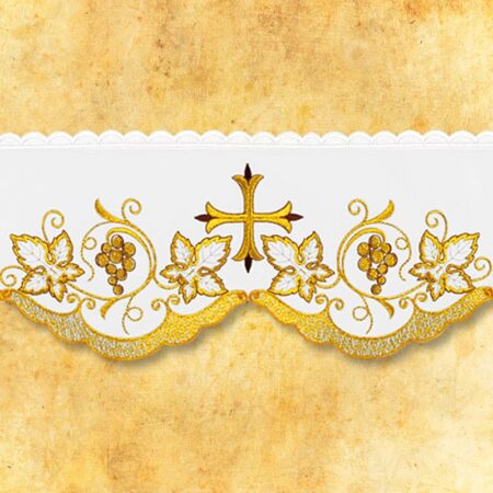 Embroidered lace "Gold series - Cross"