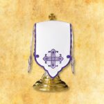 Embroidered tablecloth "Calvario" purple - any size