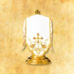 Embroidered lace "Gold series - Cross"