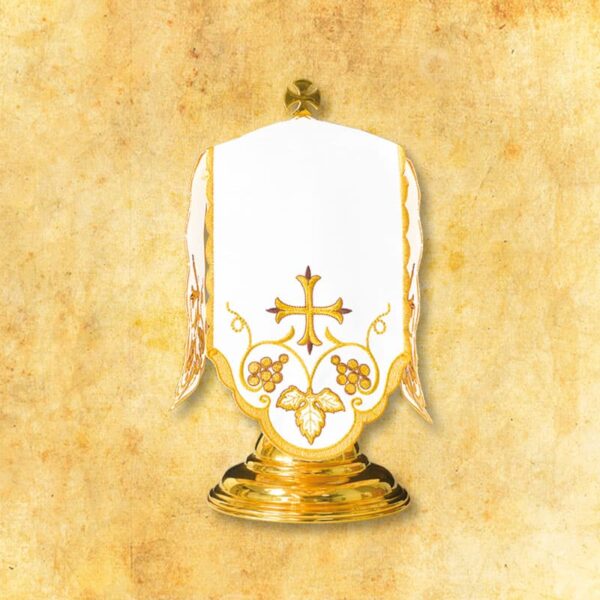 Embroidered lace "Gold series - Cross"