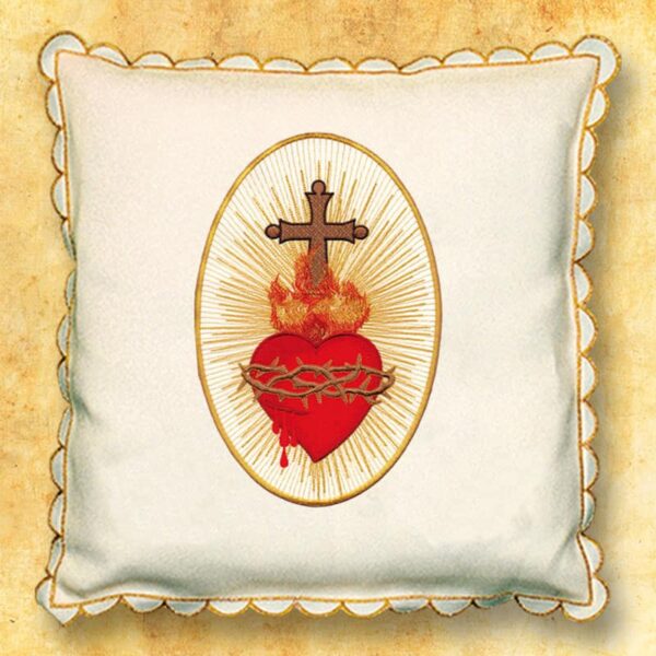 Ecru procession pillow "Heart of Jesus"