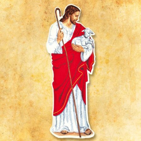 Embroidered appliqué "Jesus the Good Shepherd"