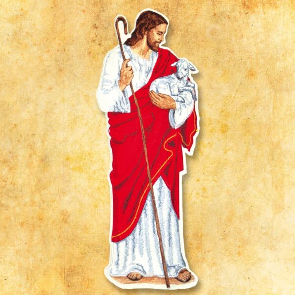 Embroidered appliqué "Jesus the Good Shepherd"