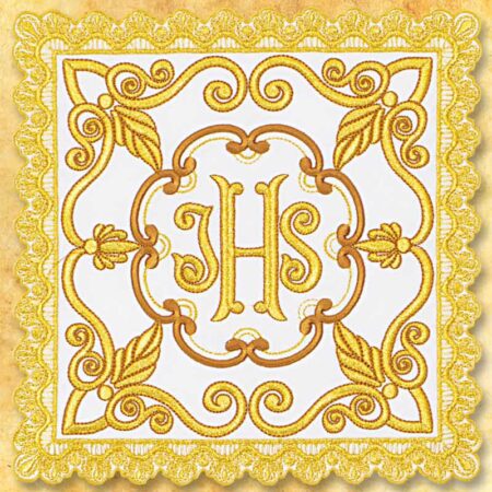 Richly embroidered with gold thread