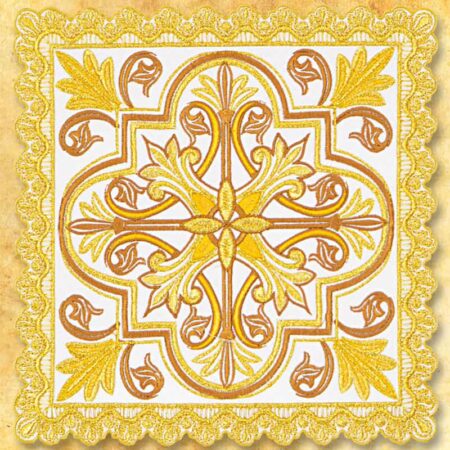 Richly embroidered with gold thread