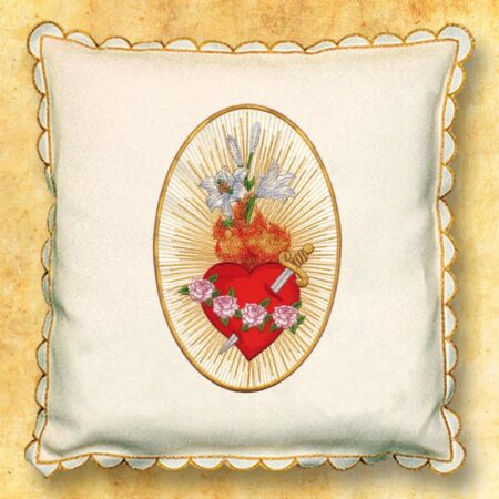 Ecru procession pillow "Heart of Jesus"