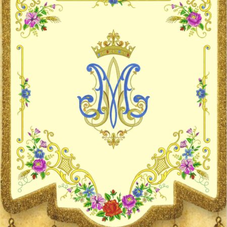 EMBROIDERED BANNER "MARY, QUEEN OF PEACE"
