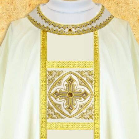 Embroidered chasuble "Brillante-Bianco"