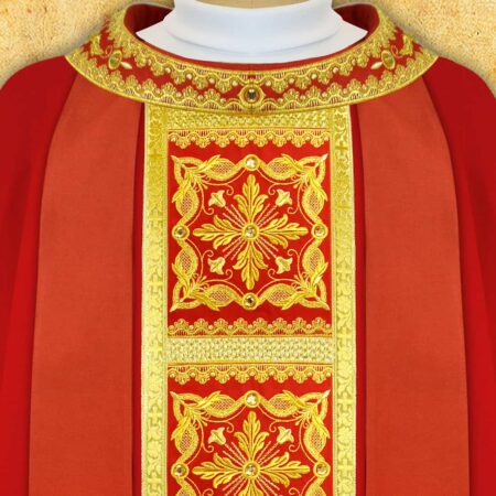 Embroidered chasuble "Brillante-Rosso"