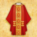 Embroidered chasuble "Brillante-Rosso"