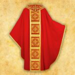 Embroidered chasuble "Brillante-Rosso"