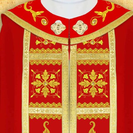 Embroidered chasuble "Brillante-Rosso"
