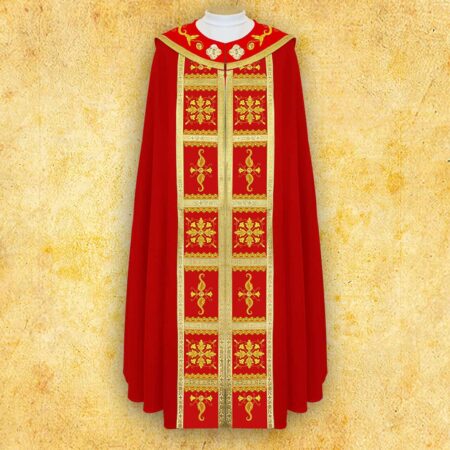 Embroidered chasuble "Brillante-Rosso"